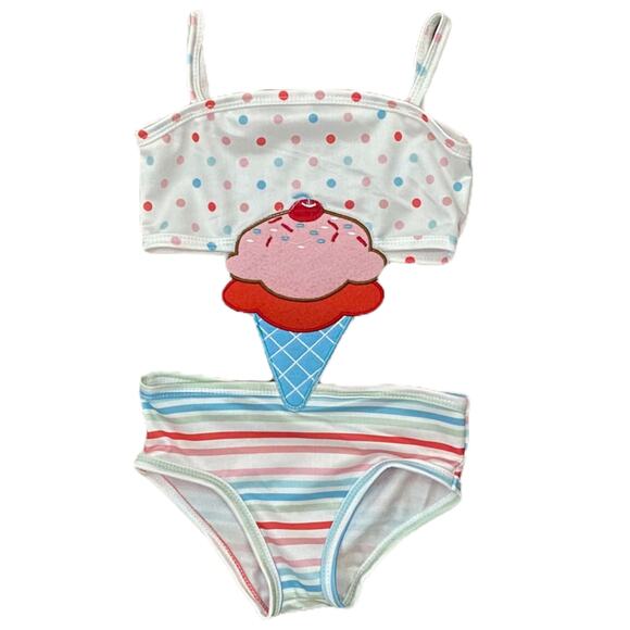 Ice Cream Multicolor Monokini Swimsuit Girls Size 80 12-18 Months - Picture 1 of 2